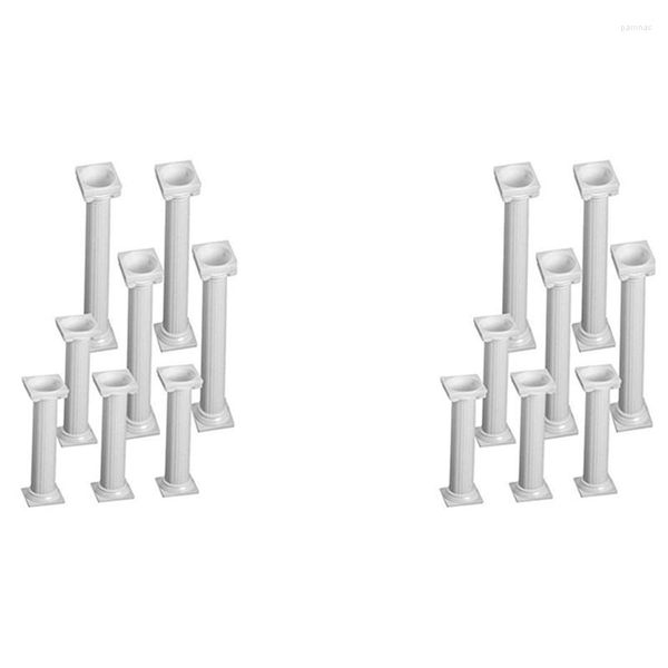 Formas de cozimento 16 peças branco pequeno grande plástico bolo pilares suporte de casamento molde de suporte de fondant