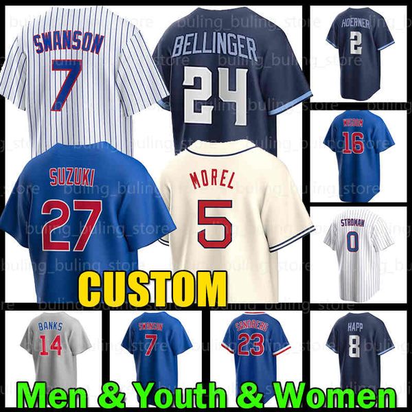 Dansby Swanson Cody Bellinger Baseballtrikot Seiya Suzuki Chicagos Marcus Stran Nico Hoerner Ryne Sandberg Cubs Christopher Morel Ian Happ Banks Patrick