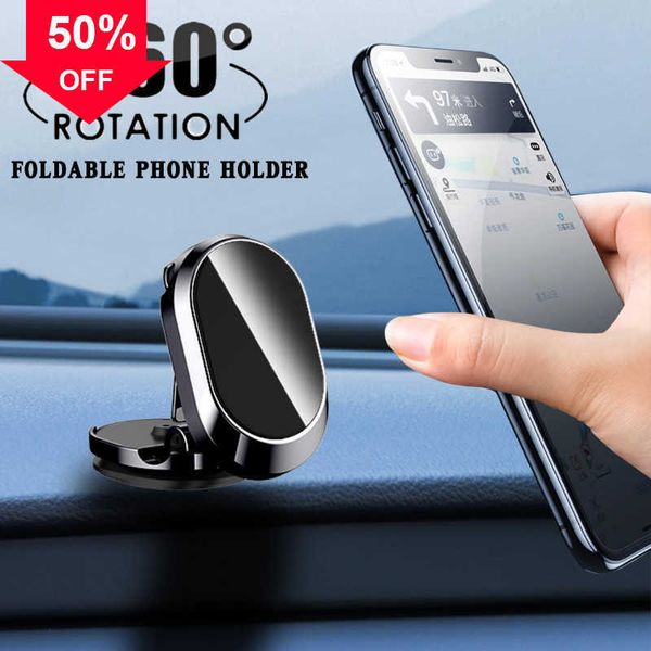 Neu NEUE Klapp Metall Magnetische Telefon Halter Auto Dashboard Smartphone GPS 360 Rotation Unterstützung Halterung für IPhone 13 Samsung Xiaomi