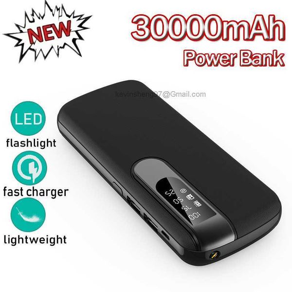 LOGO personalizado gratuito 20000mAh Carregamento rápido bidirecional Power Bank Display digital Carregador de bateria externo com lanterna para iPhone Xiaomi Android