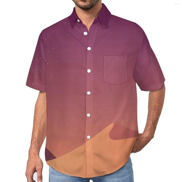 Camisas informales para hombre, blusas de camellos del desierto, estampado de paisaje hawaiano, manga corta, estampado Y2K, camisa de playa de gran tamaño, Idea de regalo