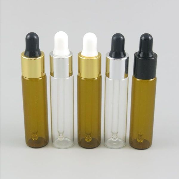 Leere, klare, bernsteinfarbene Glasflaschen für ätherische Öle und Flüssigkeiten, 8 ml, mit Augentropfer, Pipettenspender, Reiseflasche, 300 Stück, Mnedo