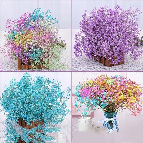 Dekorative Blumen 100g Dekoration BabysBreath Gypsophila Natürlicher getrockneter konservierter Blumenstrauß Nordic Home Decor Weihnachtsbaumschmuck 2023 F