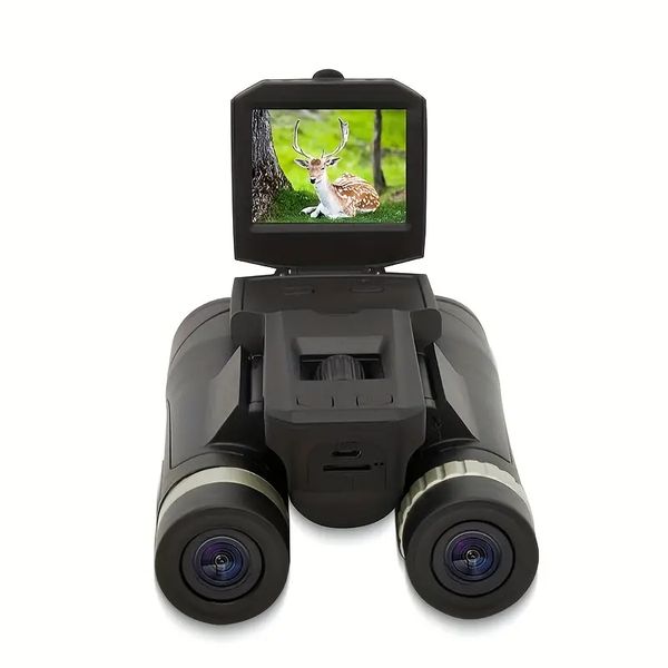 Binóculos 10x32 para adultos para adultos, telescópio de câmera digital HD, câmera digital binocular à prova d'água 4K para observação de pássaros, viagens, observação de estrelas