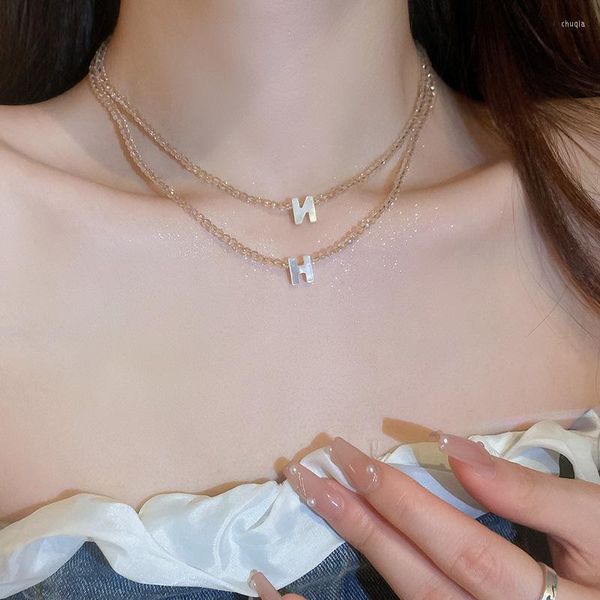 Подвесные ожерелья Ожерелье из кристаллов цепь для женщин шампанское