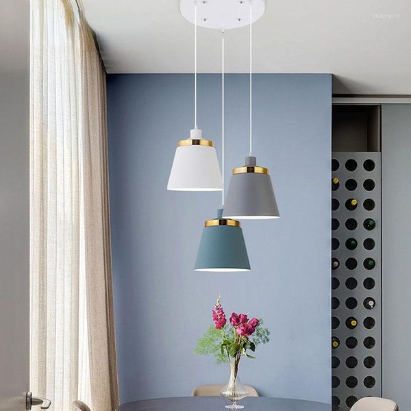 Pendelleuchten Esstisch Licht für Schlafzimmer El Küche Bar Restaurant Moderne hängende LED Nordic Macaron Lampe