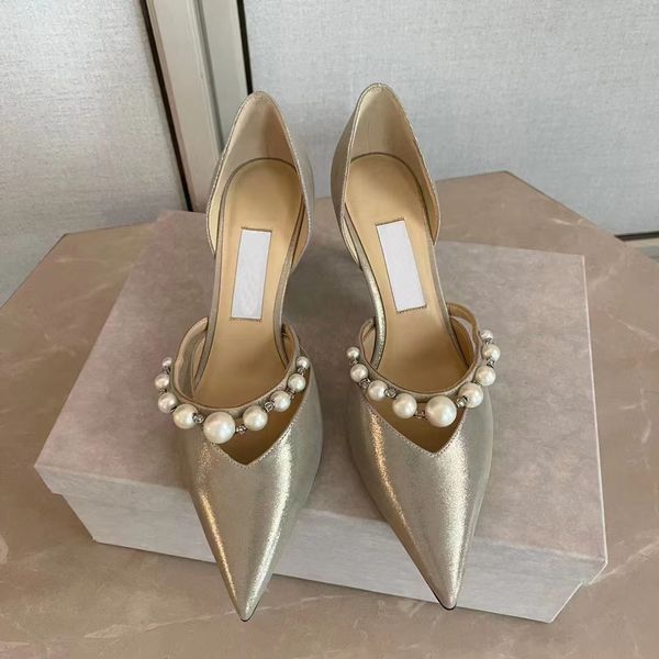 Hot Top primavera Scarpe estive Tacchi alti Cristalli Scarpe a punta Décolleté donna Scarpe da sposa Novità 2023 nero bianco 4 stili Scarpe eleganti Celebrity Matching