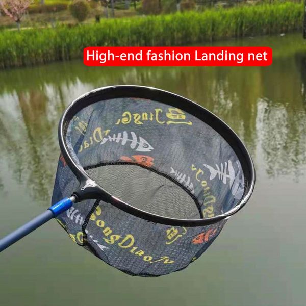 Accessori per la pesca Dipnet Brail Net Landing For 25 45cm Scoop Copy Hand China Carp Round Pesca Carbon Ultralight Portable Fly Head Diddle 230609