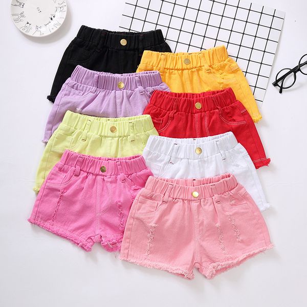 Salopette 90 160 Cm Summer Girls Fashion Hole Shorts Baby Kids Bambini Abbigliamento casual 230609