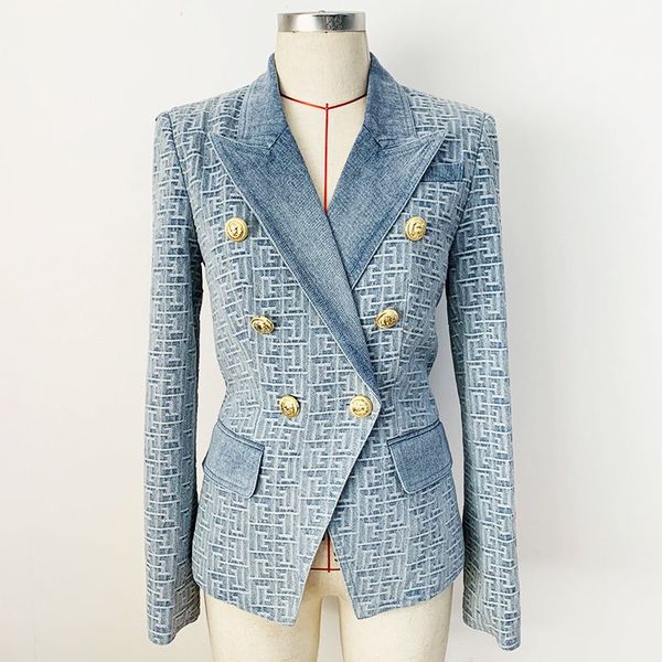 Blazers tasarımcı kadınlar için takım elbise blazers bahar sonbahar kış ceketleri rahat pamuk pamuk denim ince stiller çizgiler ekose desen jean