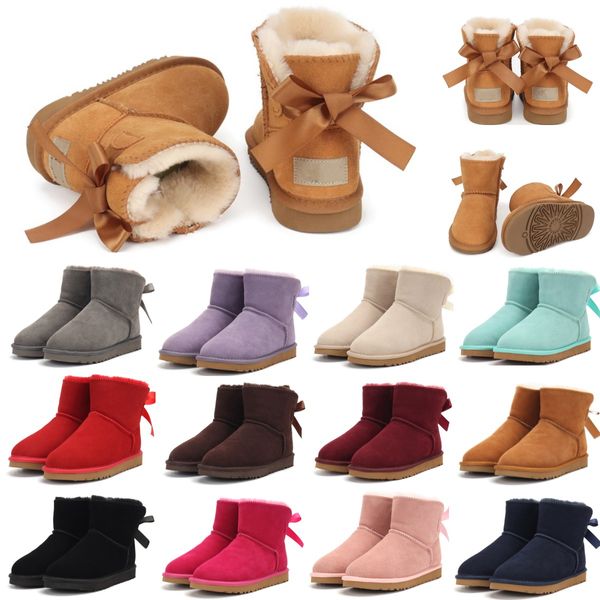 Çocuk çocuklar Avustralya Botları Sıcak Boot Avustralya Gençlik Ayakkabıları Mini Kızlar Kar Açık Çocuk Bebek Çocuk Kış Ayakkabıları N IES