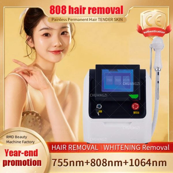 2023 Professional 3 Длина волны RF Оборудование 755 808 1064 Диод вертикальный лазер Diodo 808NM Удаление волос для CE