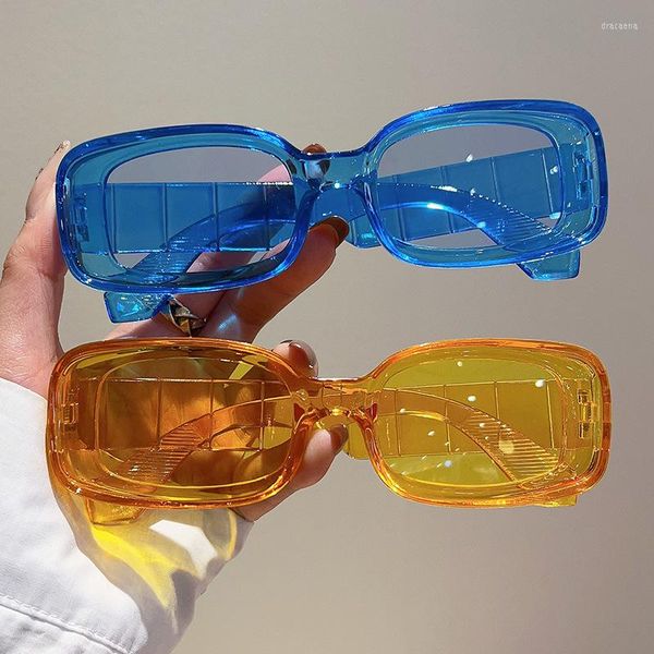 Sonnenbrille Designer Kleine Rahmen Quadratische Frauen Vintage Mode Sonnenbrillen Für Männer Trendy Punk Hip Hop Candy Shades