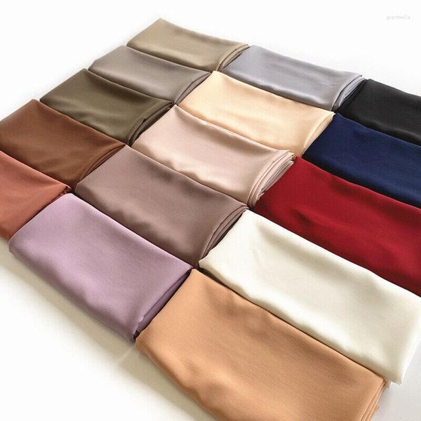 Cachecóis de Cor Sólida Lenço de Chiffon Liso Hijab Xales Faixa de Cabeça Longa Envoltório para a Cabeça Muçulmana Malásia Lenço de Cabeça Acessórios de Cabelo 180 70cm