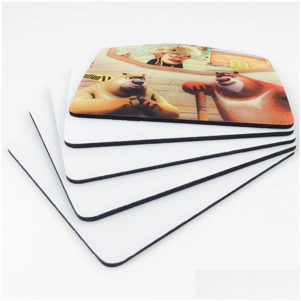 Outros Decoração de Casa 3 Tamanhos DIY Sublimação Mouse Pad Sem Fio Pads Personalizados Em Branco Antiderrapante Conforto Pano De Borracha Tapete De Computador Drop De Dhhca