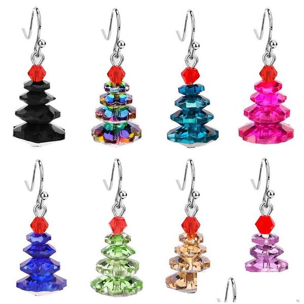 Dangle Avize Noel Ağacı Dorp Küpe Colorf Crystal Pagoda Kolye Küpe Mizaç Mücevher Aksesuarları Dalgalanma Teslimat DHBDJ