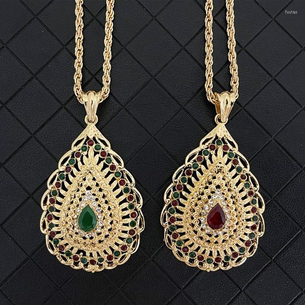 Подвесные ожерелья Классический арабский густого ожерелья для цепи Марокко -Женские свадебные ювелирные украшения этнический мусульманин