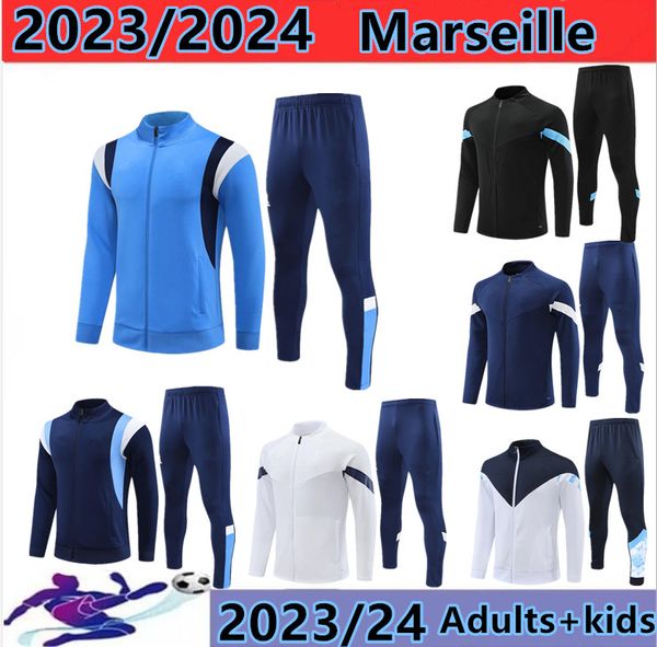 23/24 Marseilles для взрослого спортивного костюма Soccer Jacket Set Showertement 2023/2024 OM Men Mailot Foot Milik Payet Football Jacket