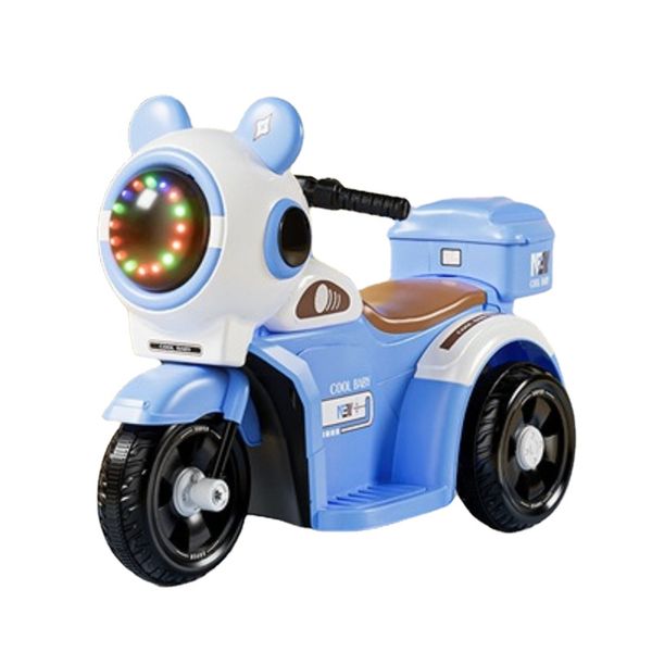 Motociclo elettrico per bambini Doppio triciclo Veicolo RC per bambini per 1-6 anni I bambini guidano il regalo di compleanno per auto con batteria in carica