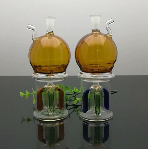 Glaspfeifen-Rauchmanufaktur, mundgeblasene Wasserpfeife, klassischer runder Bauch und vierklauenlose Filterglas-Wasserrauchflasche