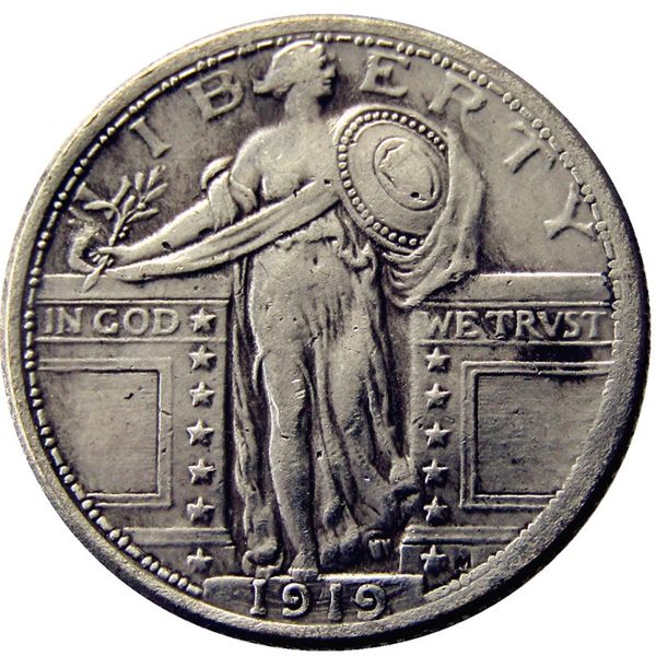 US 1919 Standing Liberty Quarter Dollars versilberte Kopiermünze