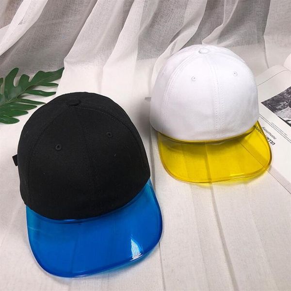 Moda siyah şeffaf jöle düz boş snapback kapaklar şapkalar erkek kadınlar spor snap geri güneş vizör beyzbol şapkası hip hop ayarlanabilir318n