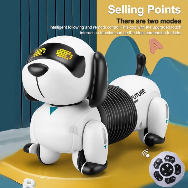 RC Robot Dog RC Robotic Stunt Puppy Robot elettronico programmabile per animali domestici con suono per bambini Giocattoli per cani RC Regalo di compleanno