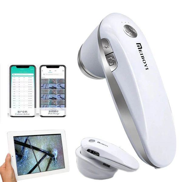 Dampfgarer Haarschutzmaschine Kopfhautpflege Tragbarer 200-facher Analysator Mini Wireless WiFi und Follikel Super Scope Kamera 230609