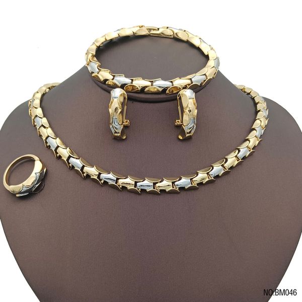 Hochzeitsschmuck-Sets, italienisches Schmuckset, Hochzeitsschmuck, 18 Karat Gold, Halskette für Damen, Accessoires, Blumen-Halskette, Armband, Ringe, Braut 230609