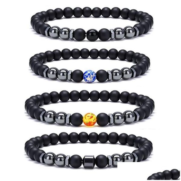 Kette Frosted Black Bead Fußkettchen Magnet Füße Armband Knöchel Fuß Schmuck Geschenke Drop Lieferung Armbänder Dhlvq