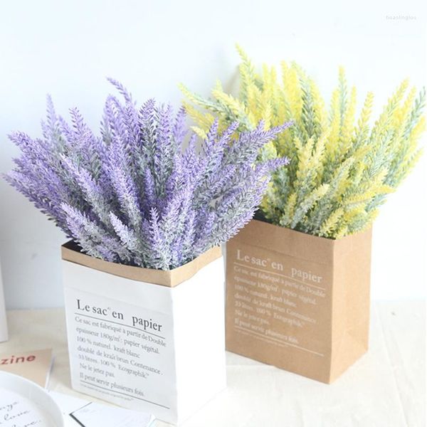 Decoração de festa planta artificial lavanda espigas de trigo decoração para casa artesanato de natal flor faça você mesmo quarto