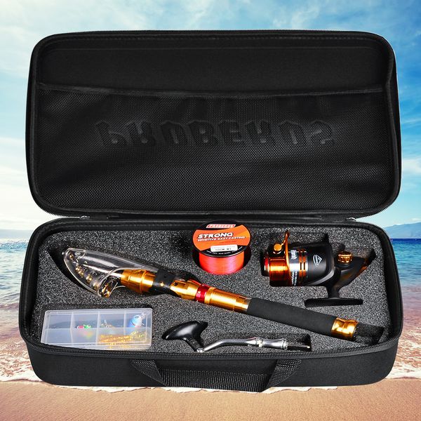 Rod Reel Combo Portable Verre Wiel Fibra di carbonio Zee Hengel Lokken Kit Crank Haak Jigs Aas Zacht Lokt 500M Nylon Lijn Mulinello da spinning Borsa da pesca 230609