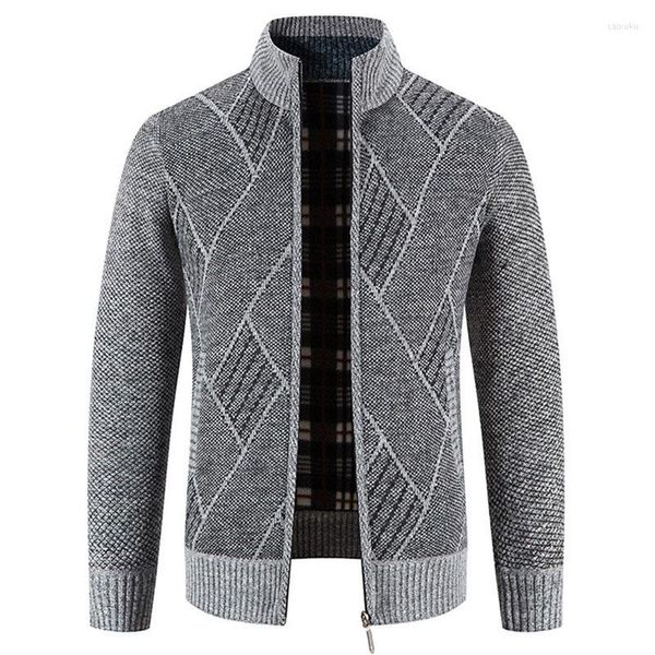 Giacche da uomo Giacca da uomo in maglia Cappotto Autunno Inverno Casual Colletto alla coreana Addensare Cardigan caldo Maglioni Cerniera Cavo lavorato a maglia XXXL