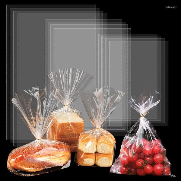 Confezione regalo 100 pezzi Sacchetti di plastica trasparenti Caramelle Biscotti Confezione di pane Sacchetto di cellophane Opp trasparente Natale Matrimonio Festa di compleanno