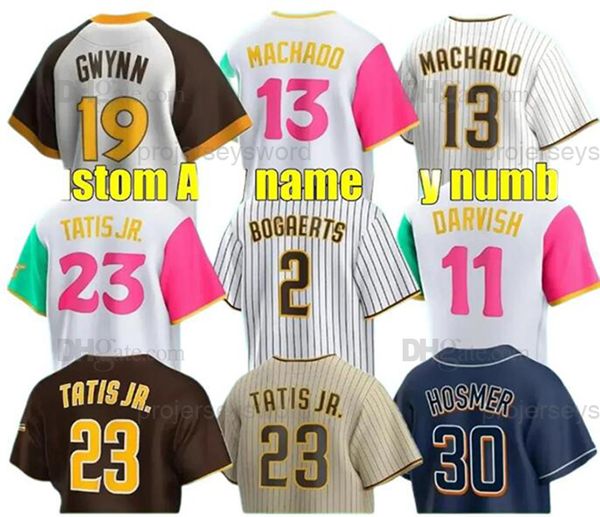 Benutzerdefinierte S-4XL Xander Bogaerts Trikot Yu Darvish Josh Hader Joe Musgrove Juan Soto Fernando Tatis Jr. Manny Machado Ha-Seong Kim Jake Cronenworth Blake Snell Gary Sanchez