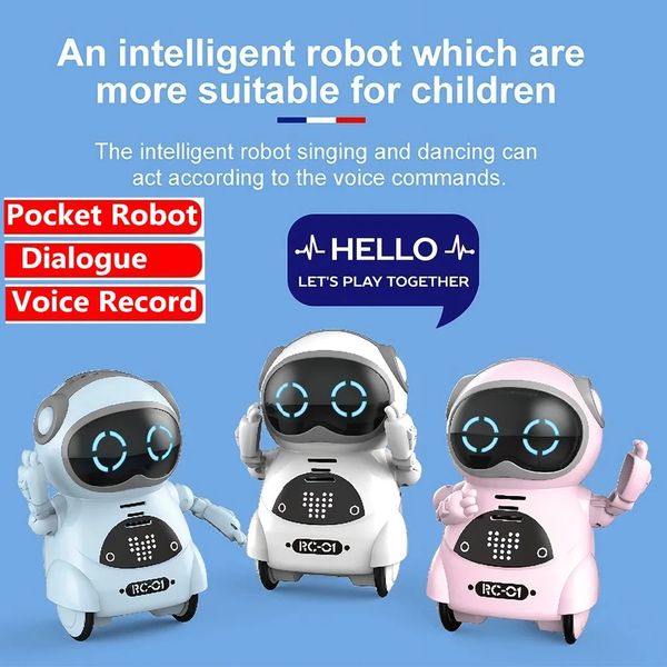 Etkileşimli Diyalog Akıllı Mini RC Robot Şarkı Singing Dans Öğretimi Sesli Diyalog Mini Cep Robotları Kayıt Konuşan Çocuk Oyuncakları