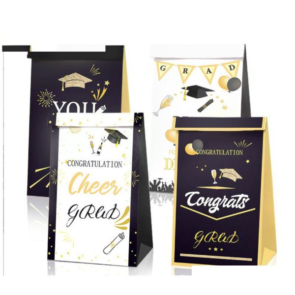 Borse da imballaggio Stagione Università Festa di laurea di scuola superiore Caramelle Regalo commemorativo Olio Borsa di carta marrone22X12X8Cm Consegna a goccia Otk9Y