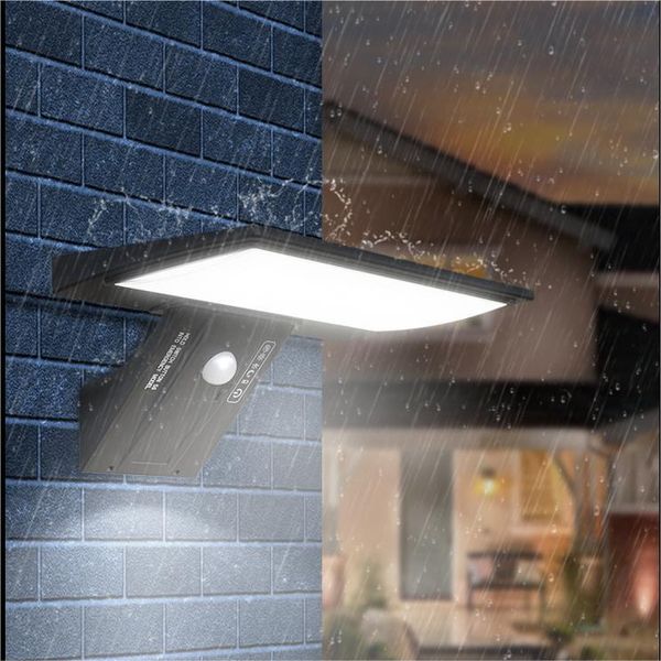 Luce solare per capannone, luce di sicurezza con sensore di movimento solare da 90 LED impermeabile all'esterno per recinzione da giardino, porta, cortile