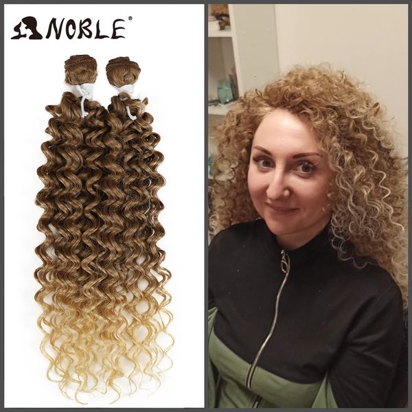 Volumes de cabelo sintético afro crespo cabelo encaracolado ondas profundas feixes de cabelo extensões de cabelo marrom macio super longo tecer cabelo resistente ao calor 230608