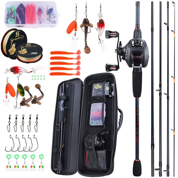 Rod Reel Combo Sougayilang Portable Travel Fishing 1.8 2.4m Casting e 12 1BB Line Lures Bag Accessories 230609