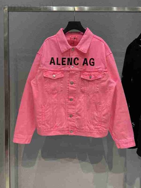 Giacche da uomo firmate Versione alta b giacca da coppia artigianale in denim con ricamo rosa ad alta temperatura per l'industria pesante G1GR
