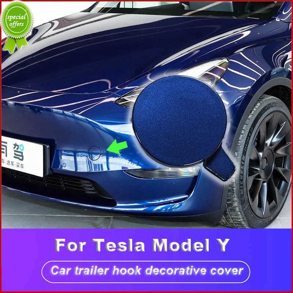 Gancho de reboque de carro novo capa protetora concha decorativa substituição barra orifício de reboque para Tesla modelo Y 2021 acessórios de produtos exteriores automotivos