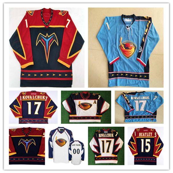 Custom Илья Ковальчук Atlanta Thrashers Vintage Hockey Jersey Дэни Хитли Тобиас Энстром Мариан Хосса Зак Богосян Кари Лехтонен Скотт Мелланби Рон Хейнси Сшитый