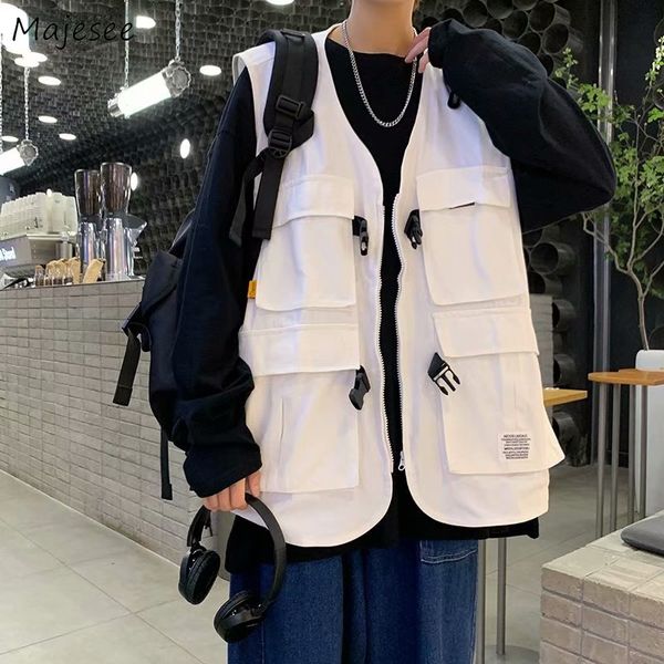 Herrenwesten Westen Mantel Männer Hip Hop High Street Japanische Mode Werkzeug Multi Taschen Design Hübsche stilvolle All-Match-Teenager-Kleidung Sommer 230609