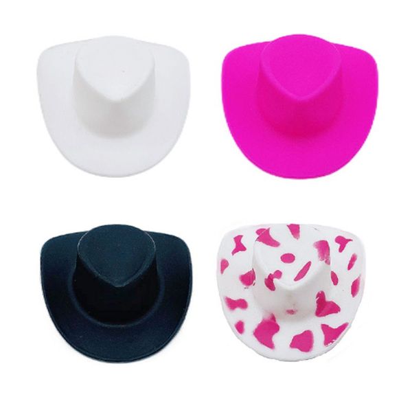 Kawaii 4 articoli / lotto Cappelli per bambole Rosa Bianco Nero Rosa Giocattoli per bambini Spedizione gratuita Cose per Barbie Regalo di Natale per ragazze fai da te