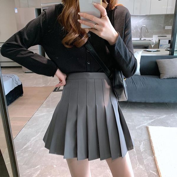 Saias plissadas para mulheres plus size minissaia com shorts embaixo da cintura estilo formal kawaii uniforme escolar japonês