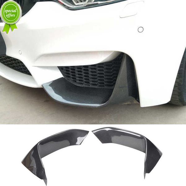 New Real In Fibra di Carbonio Auto Paraurti Anteriore Angolo Superiore di Aspirazione Aria Trim Strip Spoiler Per BMW F80 M3 F82 F83 M4 2015 2016 2017 2018