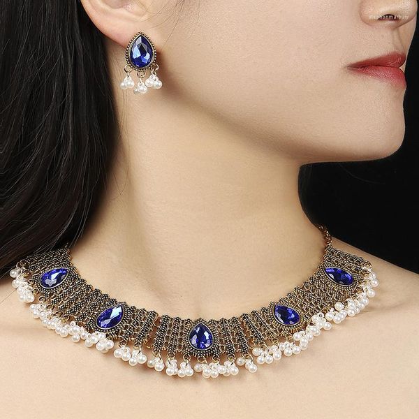 Серьги ожерелья устанавливают винтажный кристалл для женщин аксессуары
