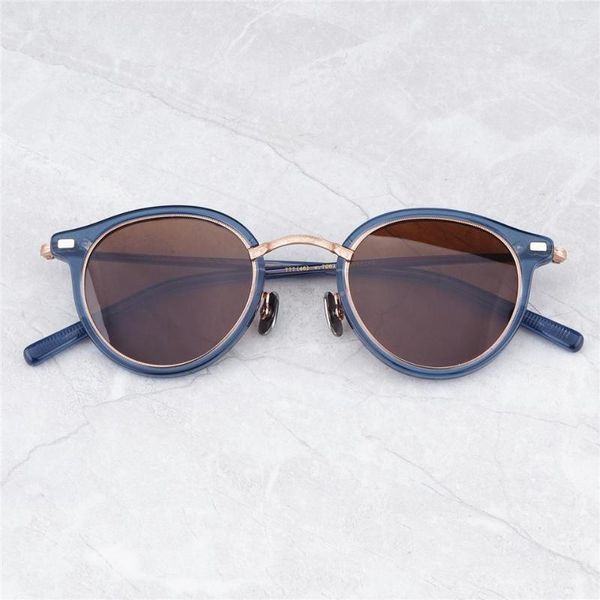 Sonnenbrille Vintage Mode Ultraleicht Reines Titan EV777 UV400 Polarisiert Retro Runde Stil IP-Beschichtung Frauen Mann Eine Hohe Qualität