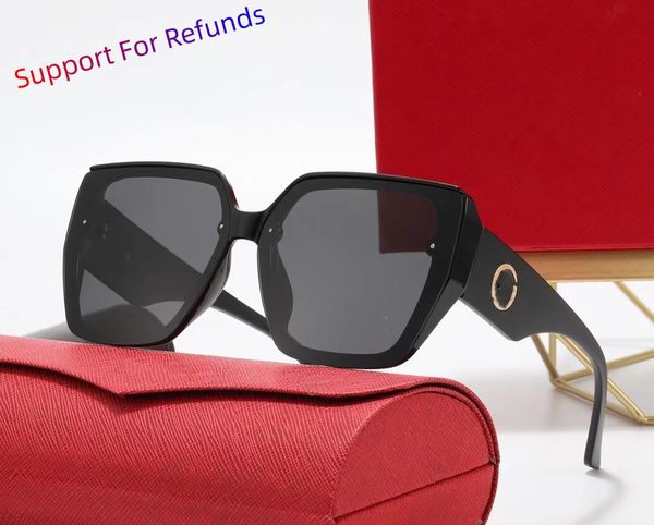 Occhiali da sole firmati Occhiali da sole con montatura per PC da uomo Occhiali da sole classici popolari con lenti a protezione UV e occhiali da sole con scatola